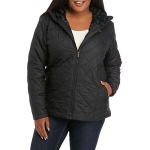 Columbia Plus Size Copper Crest Hooded Jacket (Black) Women's Coat Size‎ 1X